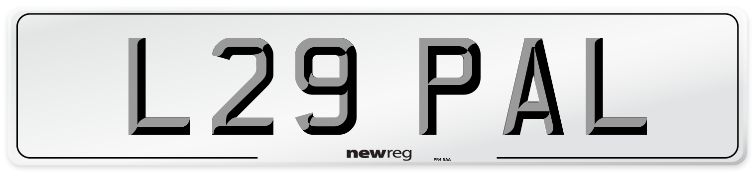 L29 PAL Number Plate from New Reg